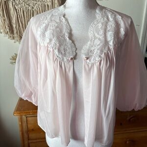 Vanity Fair Pink Sheer Lace lingerie top